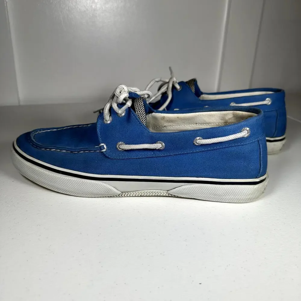 Sperry Top-Sider Men’s 10M Blue Canvas Boat Shoes Lace Up Casual Deck Shoes